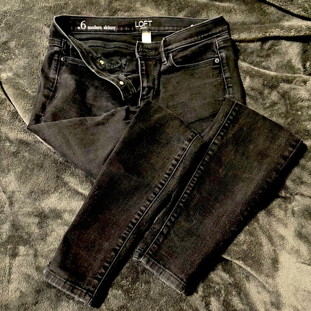 Loft modern skinny black jeans. 6